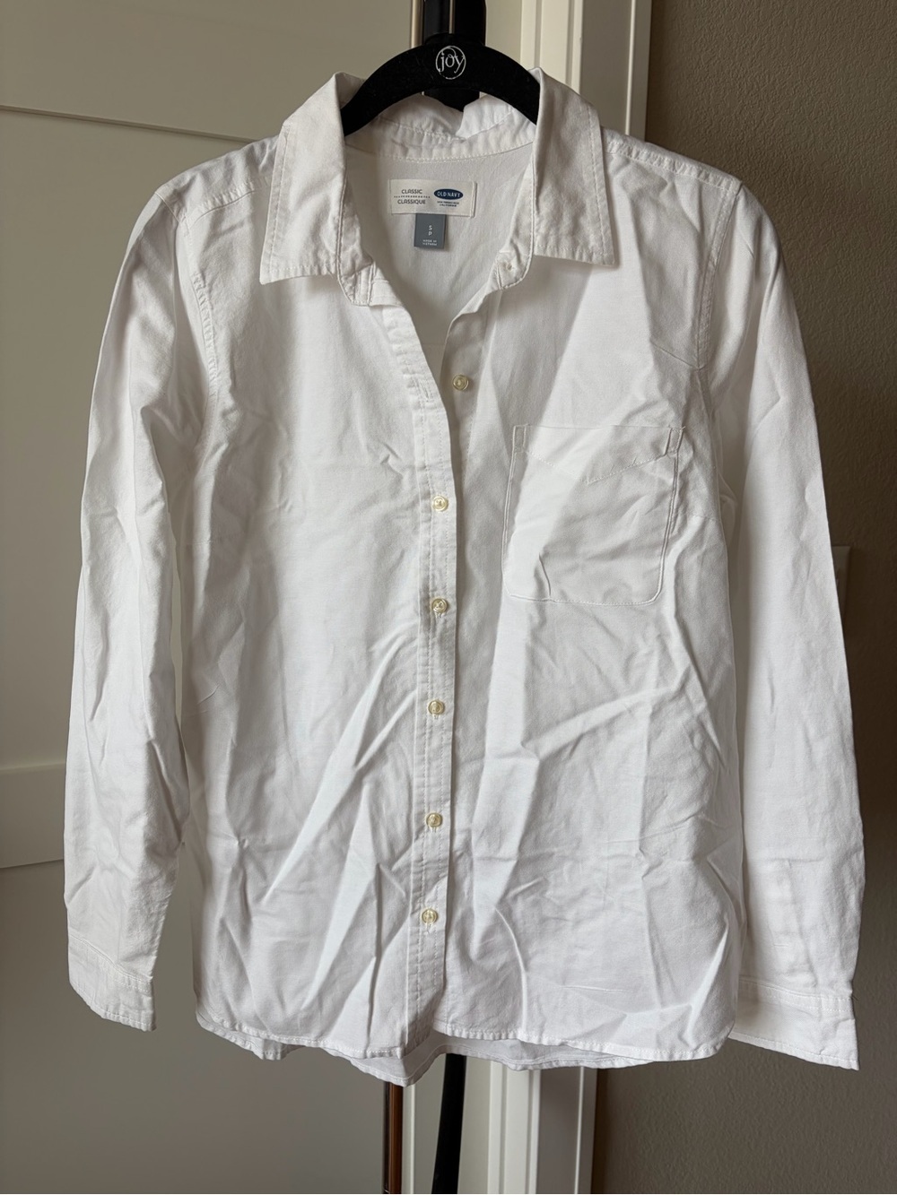 Old Navy White Button Down Shirt Small Classic Cotton Top
